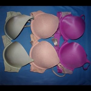 Lot of 3 Victoria's Secret Demi Uplift Bra 34C